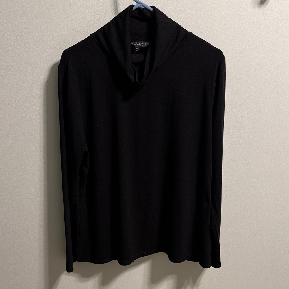 Investments Petites Black Turtleneck XL NWT